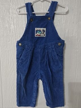 18 Months Vintage Blue Corduroy Perfect Pals Overalls Set